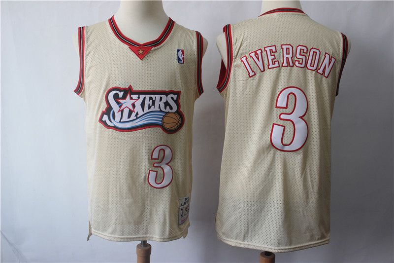 Men Philadelphia 76ers #3 Iverson Gream Retro Limited Edition NBA Jerseys